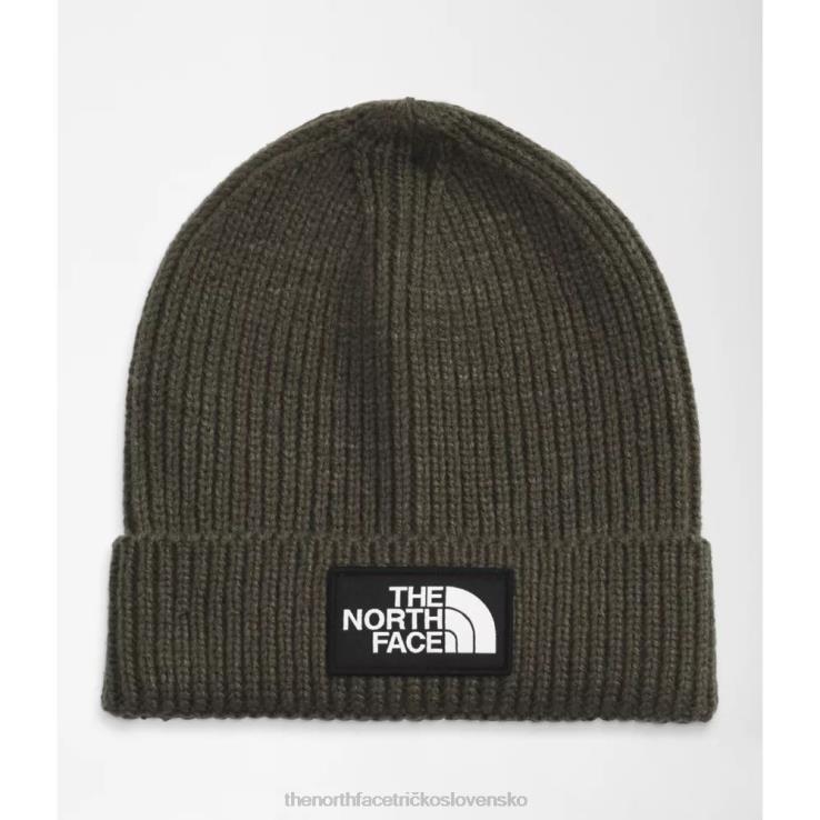 HLH085778 nová taupe zelená The North Face detská čiapka s logom tnf boxu