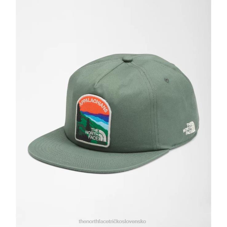 HLH083921 vavrínovo zelená The North Face vyšívaná čiapka zemegule