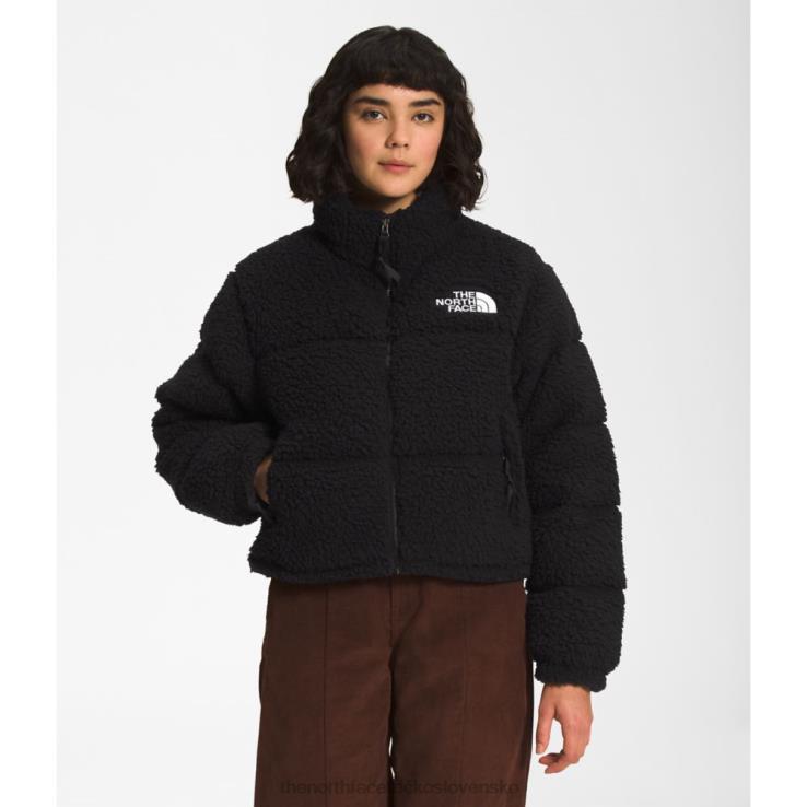HLH086067 čierna The North Face dámska nuptse bunda s vysokým vlasom