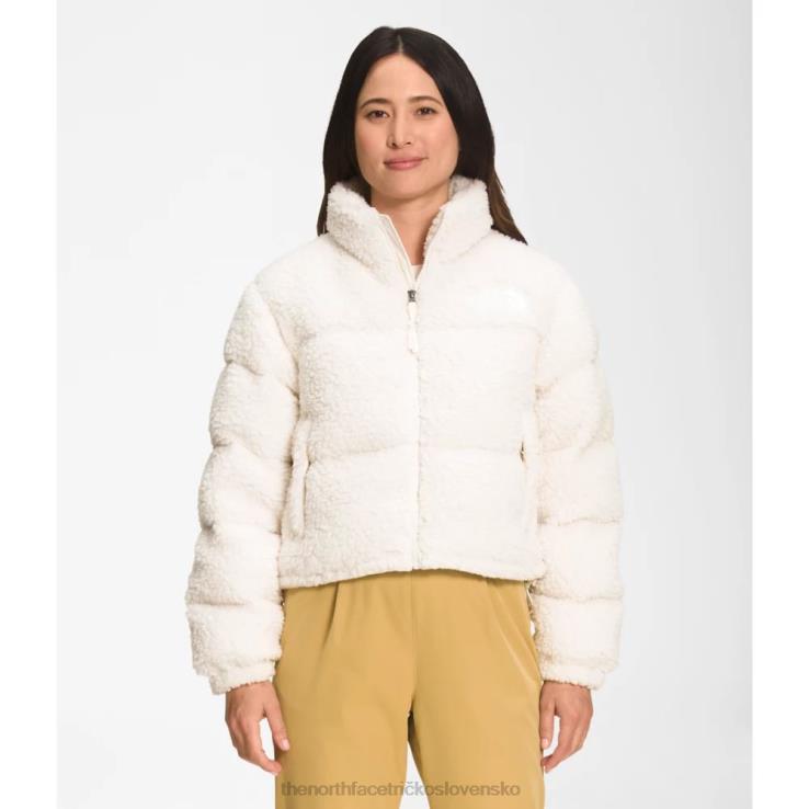 HLH086068 biely The North Face dámska nuptse bunda s vysokým vlasom