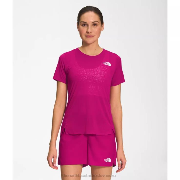 HLH084483 fuschia ružová The North Face dámska košeľa s krátkym rukávom pri východe slnka