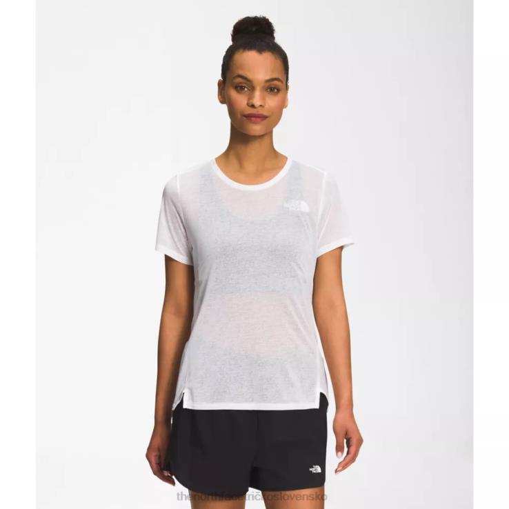 HLH084486 biely The North Face dámska košeľa s krátkym rukávom pri východe slnka