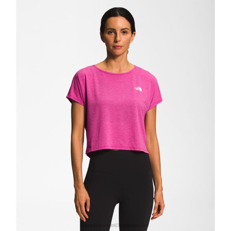HLH084704 fuchsiovo ružová The North Face ženy putujú crossback krátky rukáv