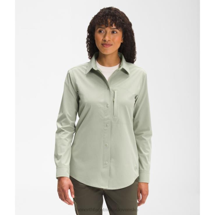 HLH085867 zelený čaj The North Face dámska sniktau slnečná košeľa s dlhým rukávom