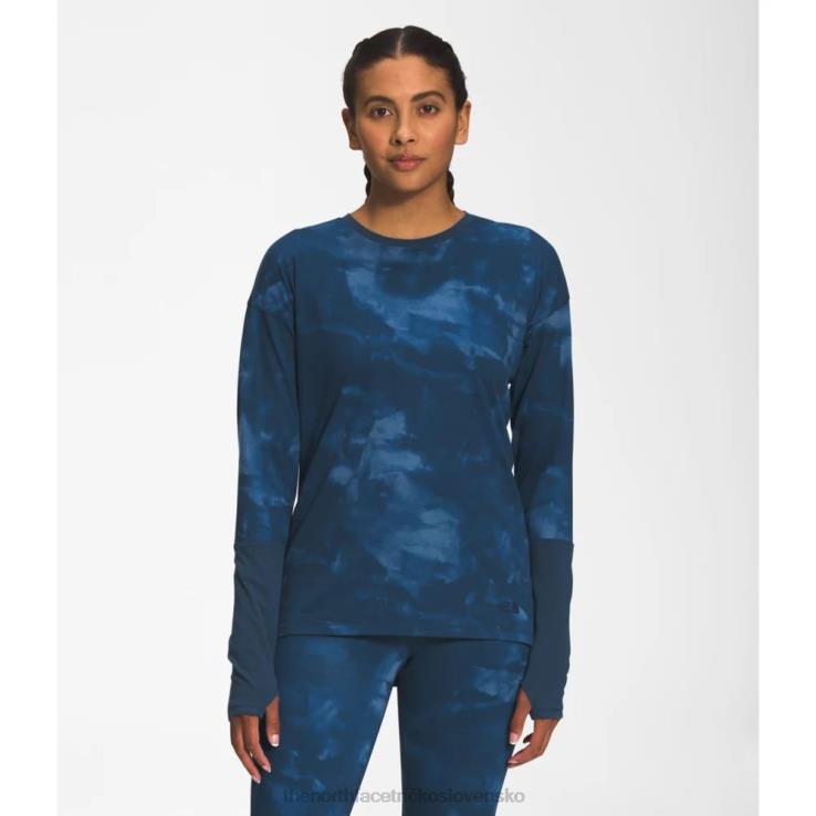 HLH086116 modrá rieka The North Face dámska potlač dawndream s dlhým rukávom