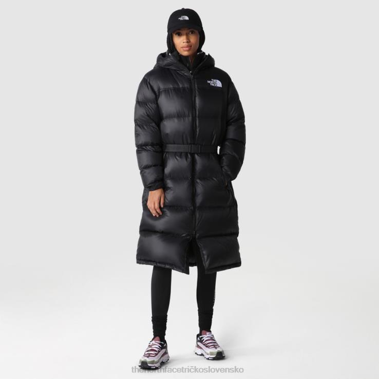 HLH081074 čierna The North Face dámska nuptse prepásaná dlhá parka