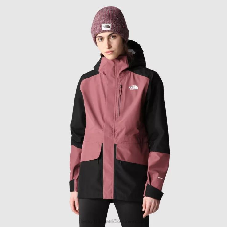 HLH081145 zázvorovo-čierna The North Face zázvorová čierna dámska suchá bunda do každého počasia futurelight