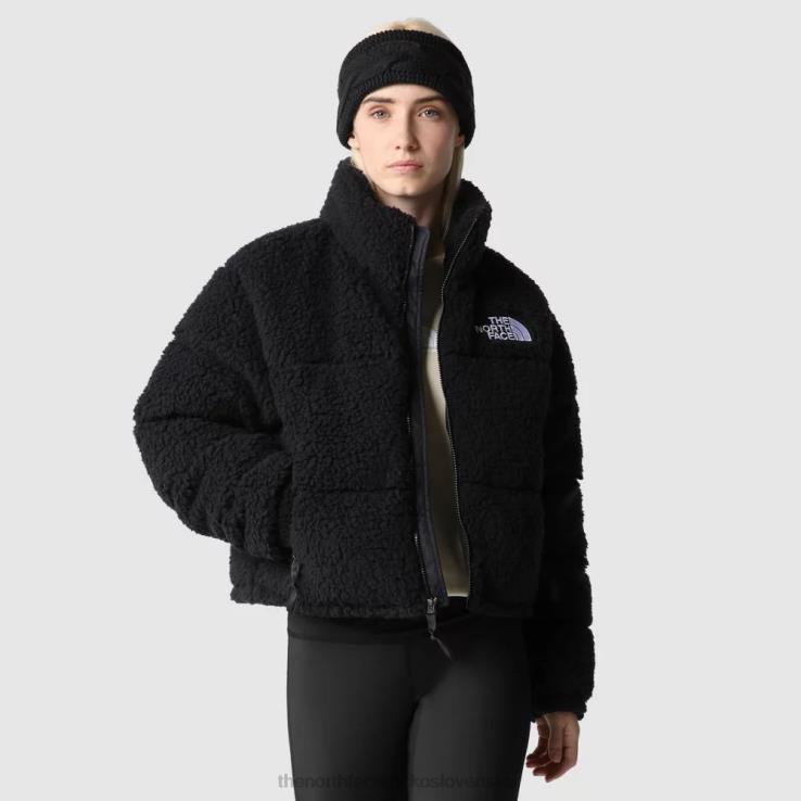 HLH081856 čierna The North Face dámska nuptse bunda s vysokým vlasom
