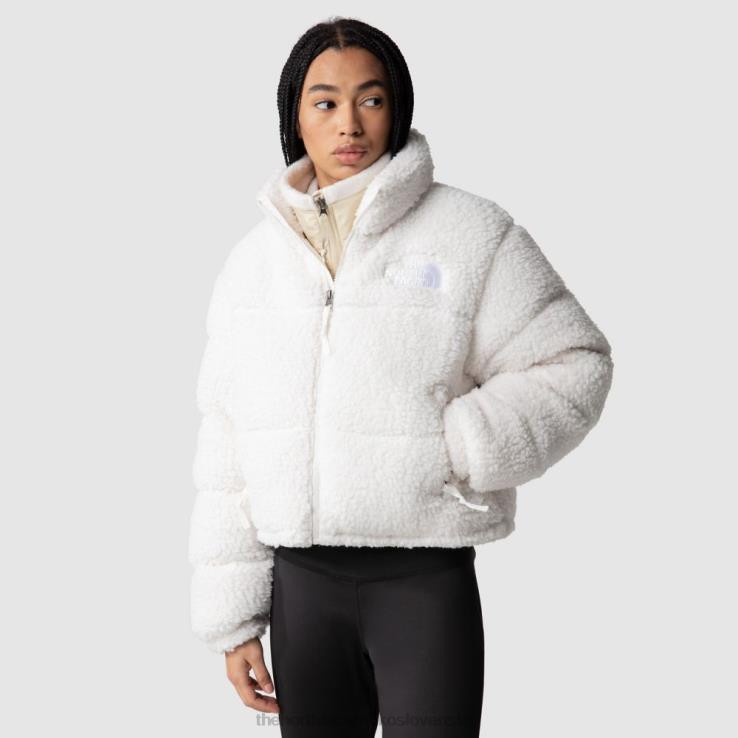 HLH081857 biely The North Face dámska nuptse bunda s vysokým vlasom