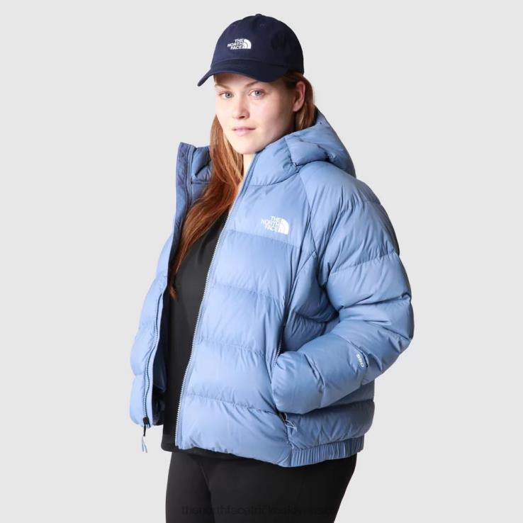 HLH082148 ľudová modrá The North Face dámska nadrozmerná hyalite páperová bunda s kapucňou