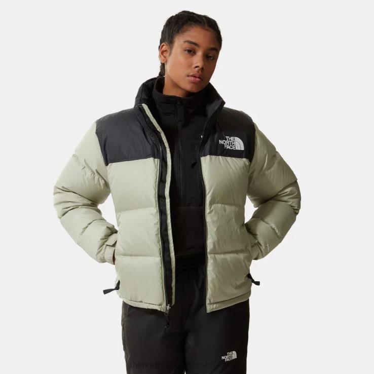 HLH08250 zelený čaj The North Face dámska retro nuptse bunda z roku 1996