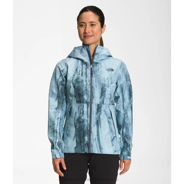 HLH084847 beta modrá The North Face dámska bunda dryzzle futurelight s potlačou