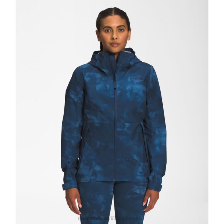 HLH084848 modrá rieka The North Face dámska bunda dryzzle futurelight s potlačou