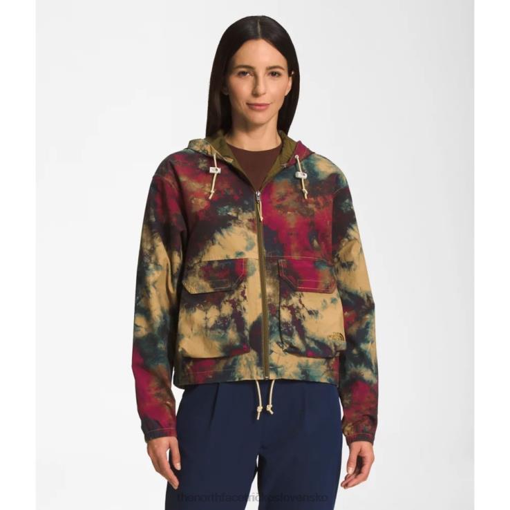 HLH086083 hnedý ľad The North Face dámska ripstop mikina s kapucňou s potlačou