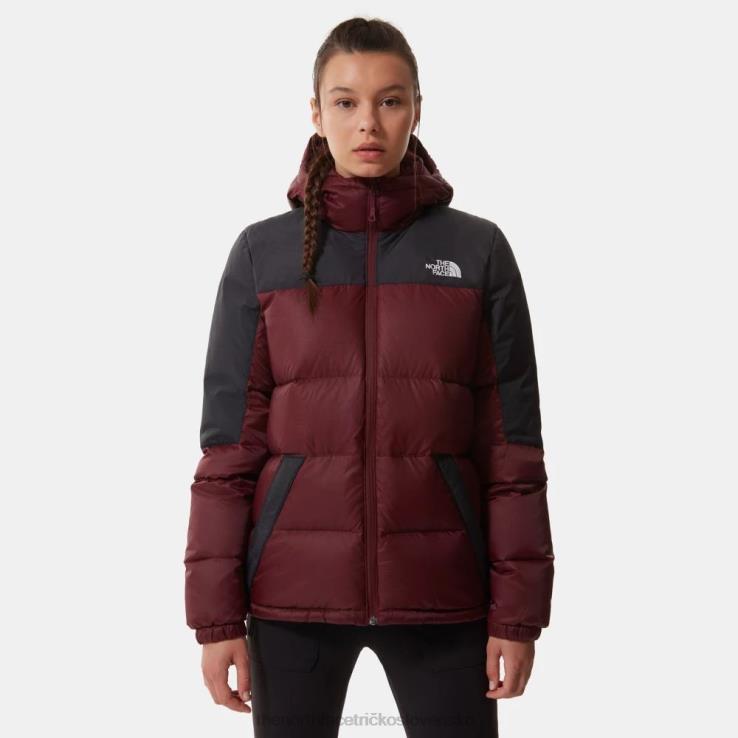 HLH08897 kráľovská červeno-čierna The North Face dámska diablo páperová bunda s kapucňou kráľovská červená čierna