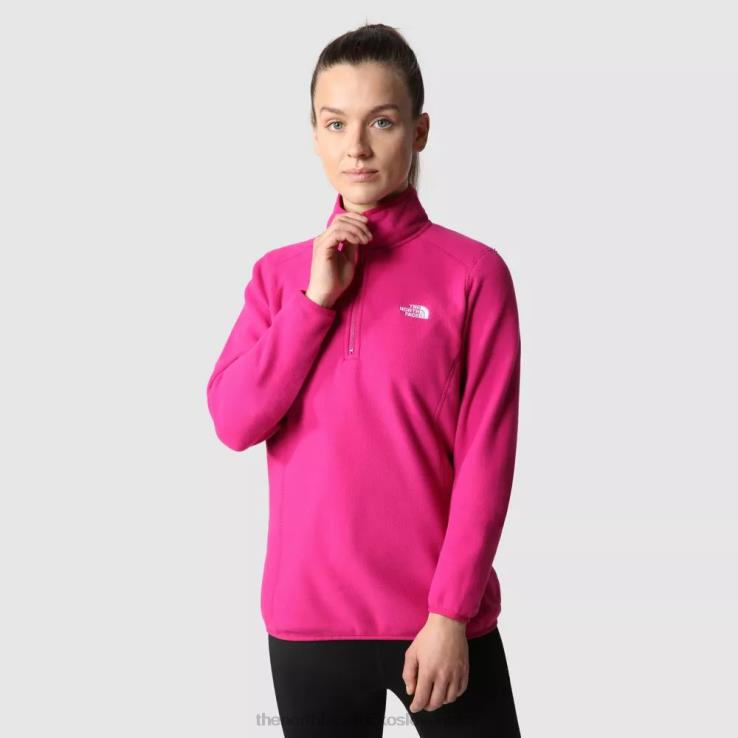 HLH081149 fuschia ružová The North Face dámske 100 glacier 1/4 zips fleece