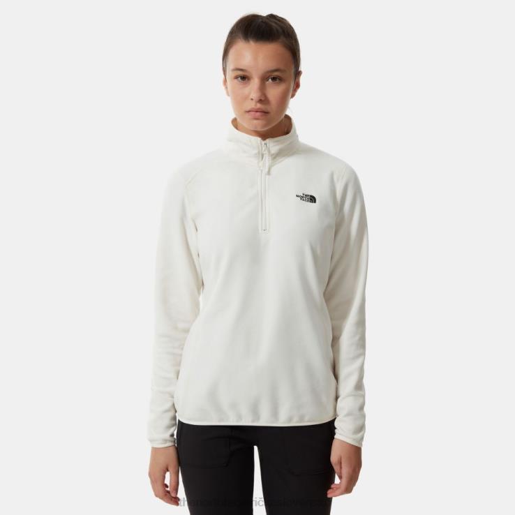 HLH081154 biely The North Face dámske 100 glacier 1/4 zips fleece