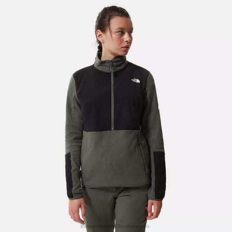 HLH081206 tymiánovo-čierna The North Face dámska diablo midlayer 1/4 zips fleece tymiánová čierna