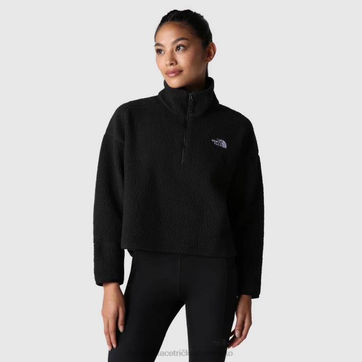 HLH081210 čierna The North Face ženy ostrihané fleece s vysokým vlasom