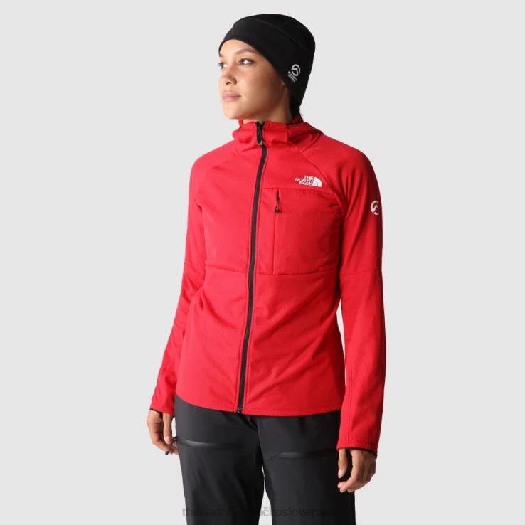 HLH081344 červená The North Face dámska summit séria futurefleece bunda s kapucňou