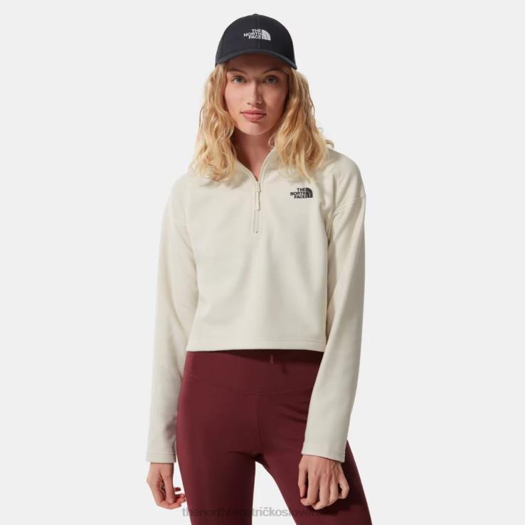 HLH081555 vintage biela The North Face dámsky 100 glacier cropped fleece
