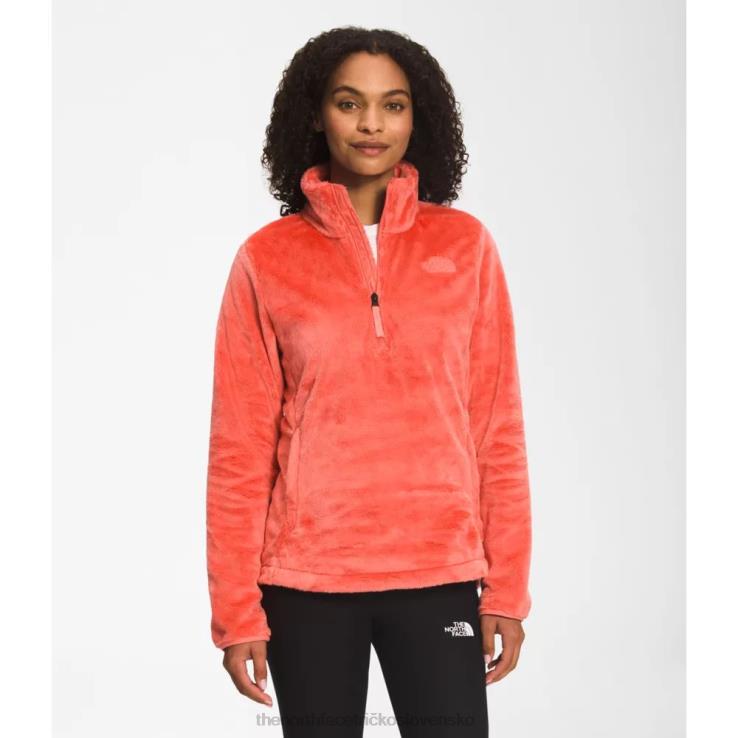HLH085577 koralový východ slnka The North Face dámsky osito pulóver na zips