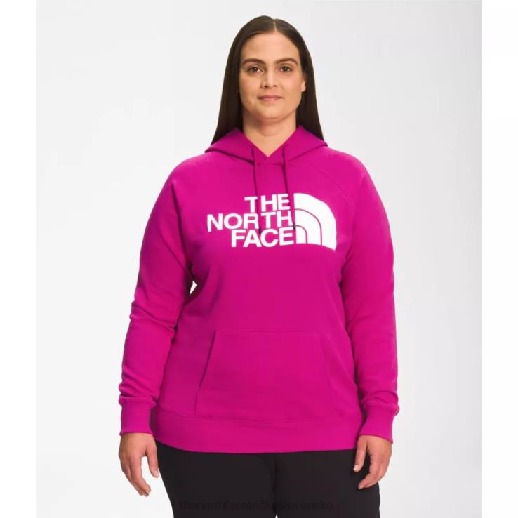 HLH085811 fuschia ružová The North Face dámska mikina s kapucňou a polovičnou kupolou