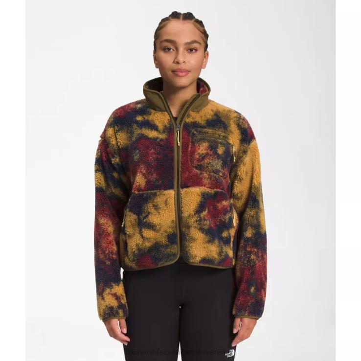 HLH086084 hnedý ľad The North Face dámska žakárová bunda na zips s extrémnym vlasom