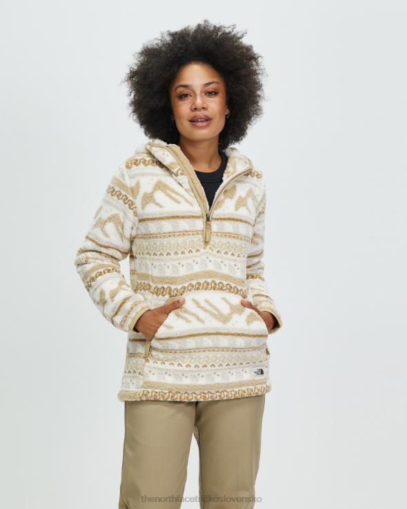 HLH086967 biely The North Face fleecová mikina s kapucňou 2.0 s potlačou