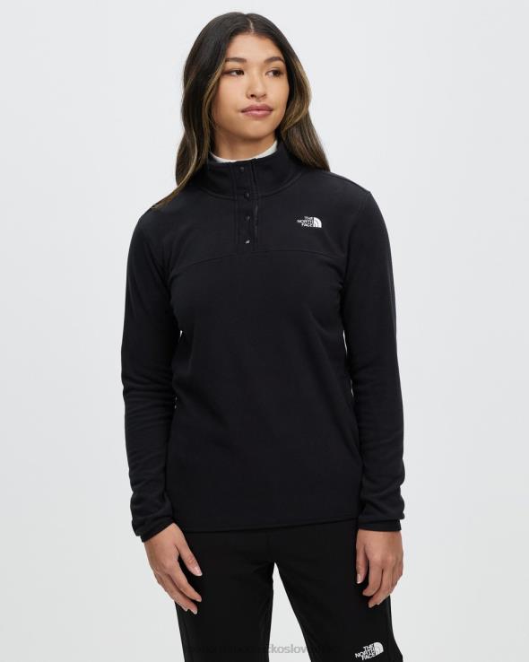 HLH087140 čierna The North Face tka glacier fleece pulóver na zapínanie