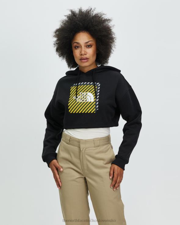 HLH087146 čierna The North Face koordinuje crop drop pulóver s kapucňou