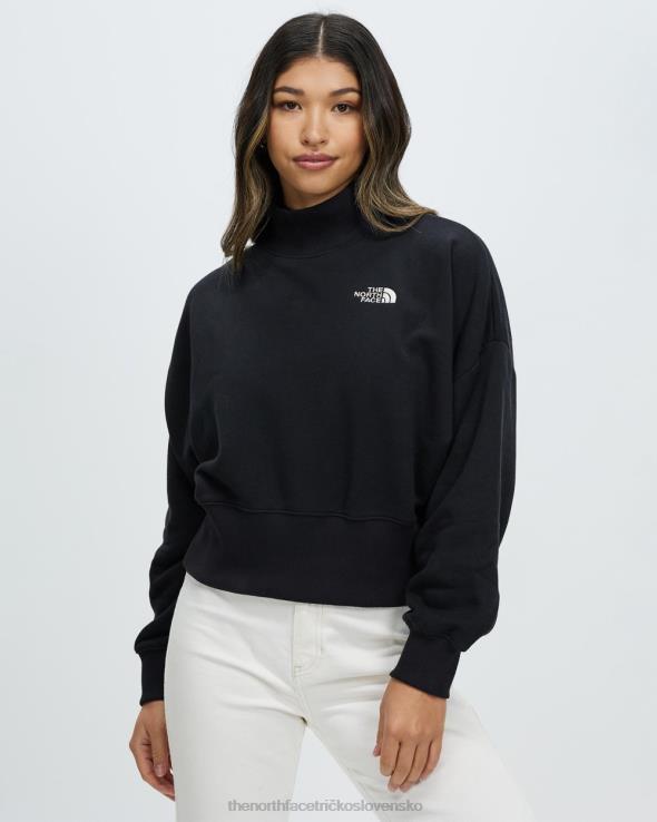 HLH087162 čierna The North Face jednoduché logo lievik krk uvoľnená posádka