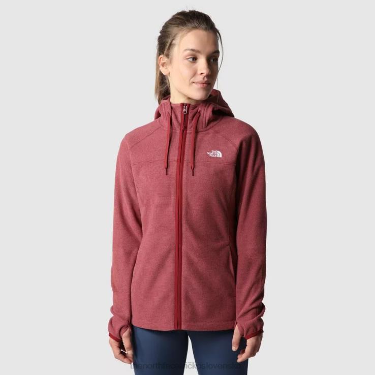 HLH08913 cordovan-zázvor The North Face dámska fleecová mikina s kapucňou na zips cordovan zázvor