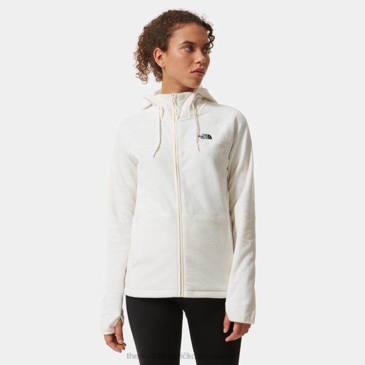 HLH08914 biely The North Face dámska fleecová mikina s kapucňou na zips