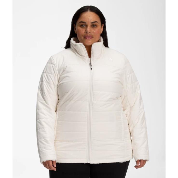 HLH083587 biely The North Face dámska plus mossbud zateplená obojstranná bunda
