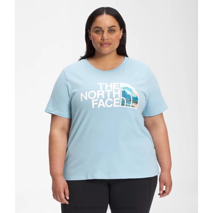 HLH084879 beta modrá The North Face dámske bavlnené tričko s krátkym rukávom