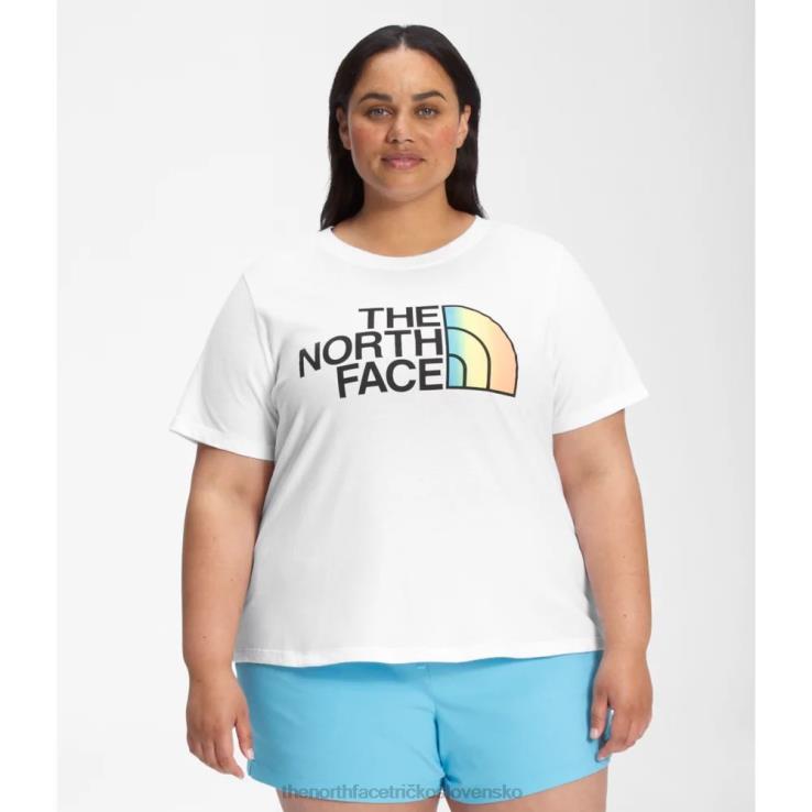 HLH084883 biely The North Face dámske bavlnené tričko s krátkym rukávom