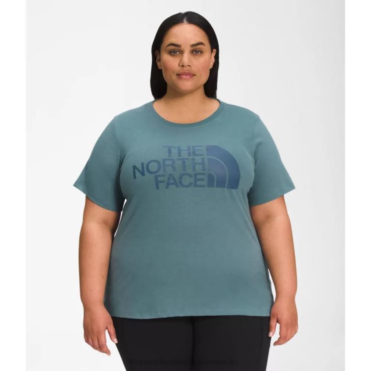 HLH084888 Modrá The North Face dámske bavlnené tričko s krátkym rukávom
