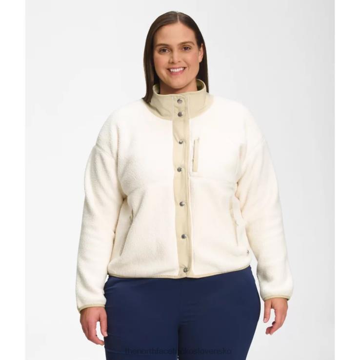 HLH084896 bielo-štrkový The North Face white gravel women plus cragmont fleece bunda