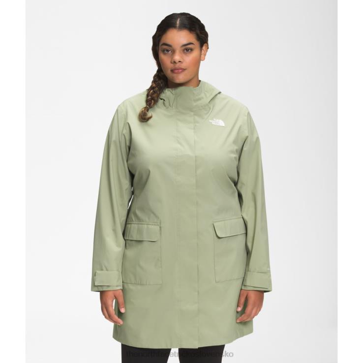 HLH084939 zelený čaj The North Face ženy plus mestský vánok dážď parka II