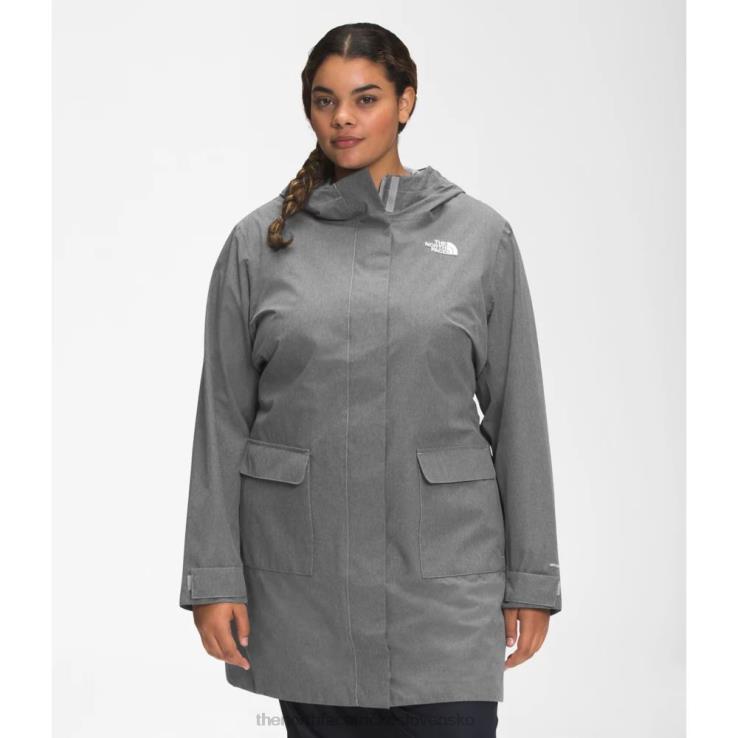 HLH084940 sivá The North Face ženy plus mestský vánok dážď parka II