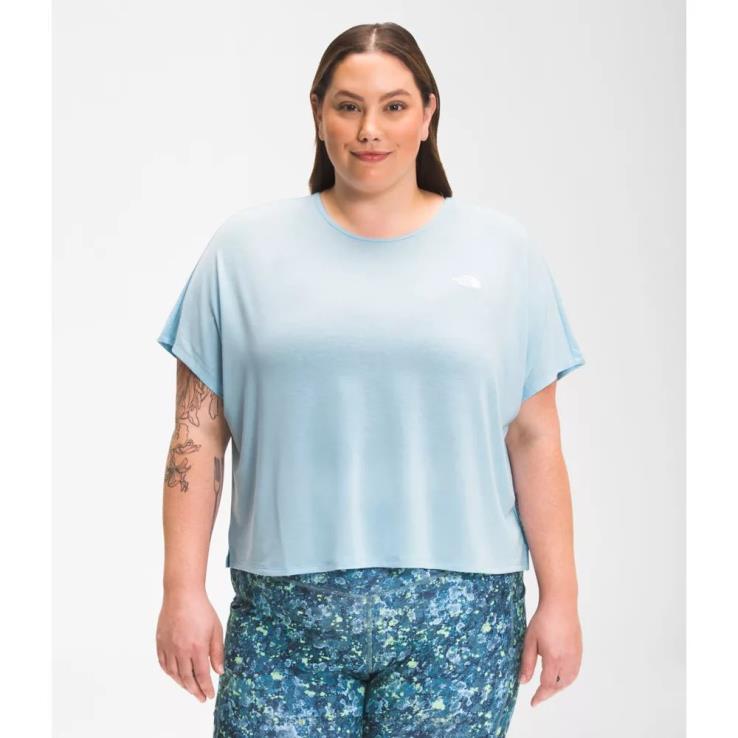 HLH084943 beta modrá The North Face dámske plus wander crossback krátky rukáv