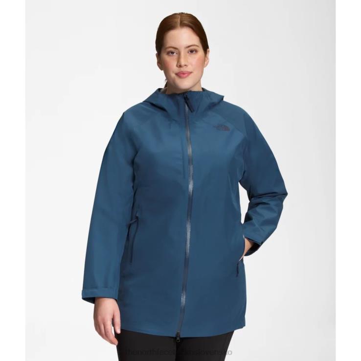 HLH084959 tienisté modré The North Face dámska parka plus dryzzle futurelight