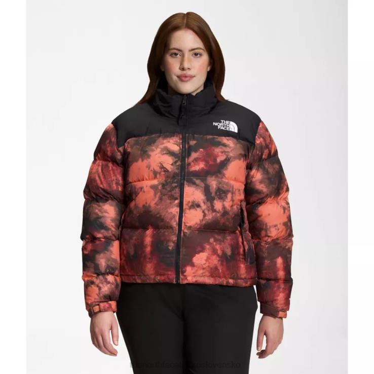 HLH085014 koralový východ slnka The North Face dámska retro bunda s potlačou z roku 1996