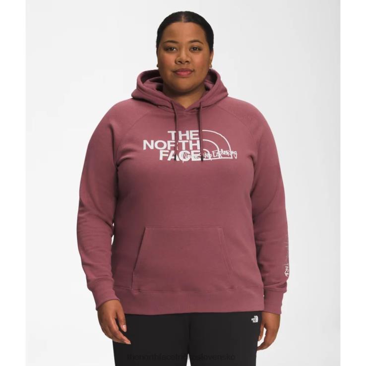 HLH086191 zázvor The North Face dámska mikina s kapucňou s grafickým vstrekovaním