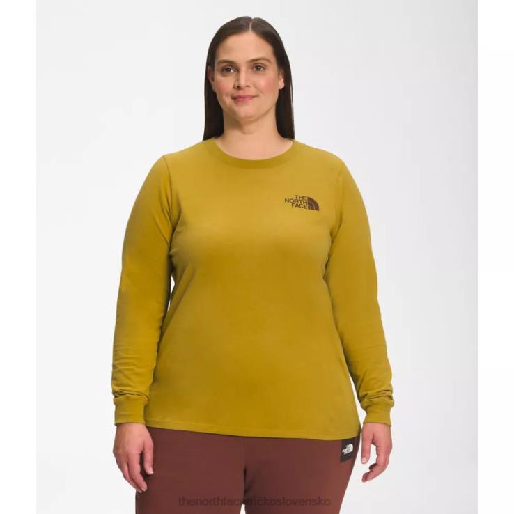 HLH086192 minerálne zlato The North Face dámske tričko s dlhým rukávom s grafickým vstrekovaním