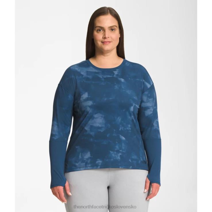 HLH086260 modrá rieka The North Face dámske s potlačou plus dawndream s dlhým rukávom