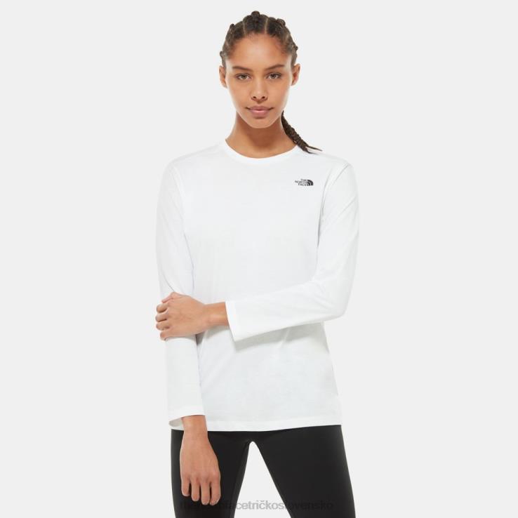 HLH08200 biely The North Face dámske jednoduché kupolovité tričko s dlhým rukávom