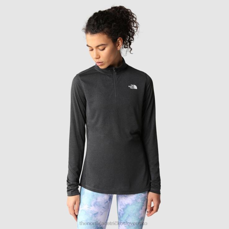 HLH082190 sivá The North Face dámsky top s dlhým rukávom na 1/4 zips