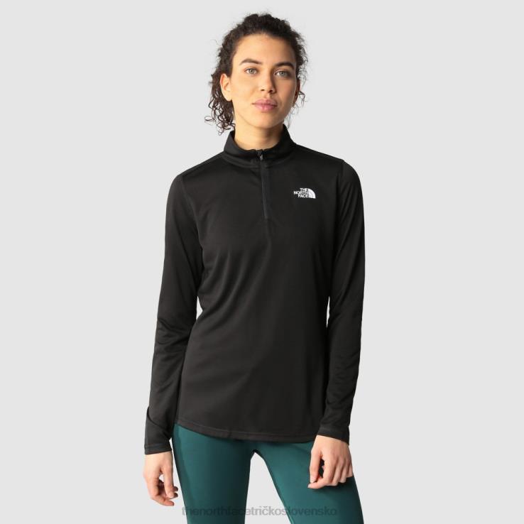 HLH082191 čierna The North Face dámsky top s dlhým rukávom na 1/4 zips